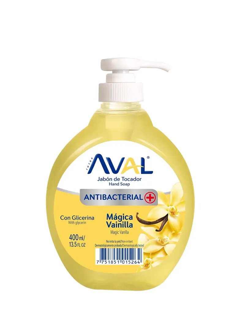 Jabón Líquido Antibacterial Mágica Vainilla Aval x400ml
