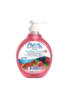 Jabón Líquido Antibacterial Frutos Rojos Aval x400ml